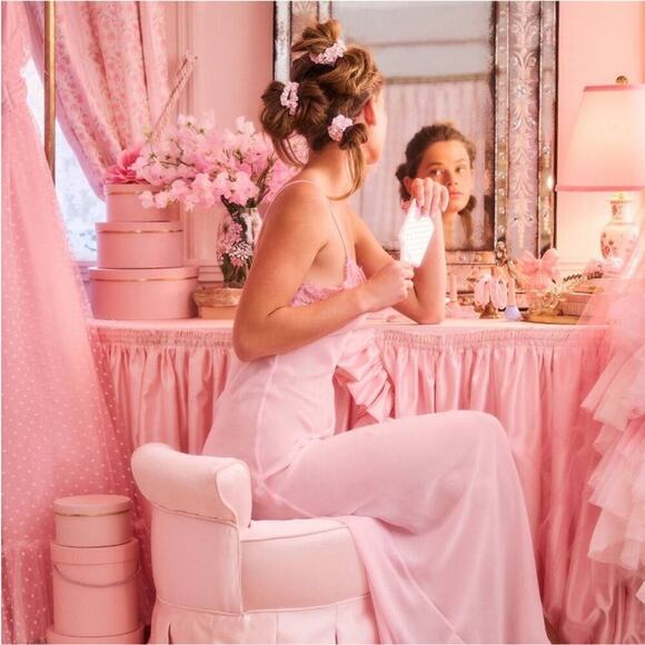 NWT Loveshackfancy & Wet Brush Cotton Wash Headband in Rosa Beau. - Picture 15 of 16